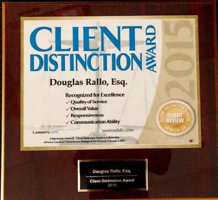Lawyers.com Client Distinction Award — Douglas Rallo